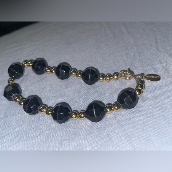 Vintage Park Lane Bracelet in Black Lucite Bead 7.5" - Picture 7 of 9